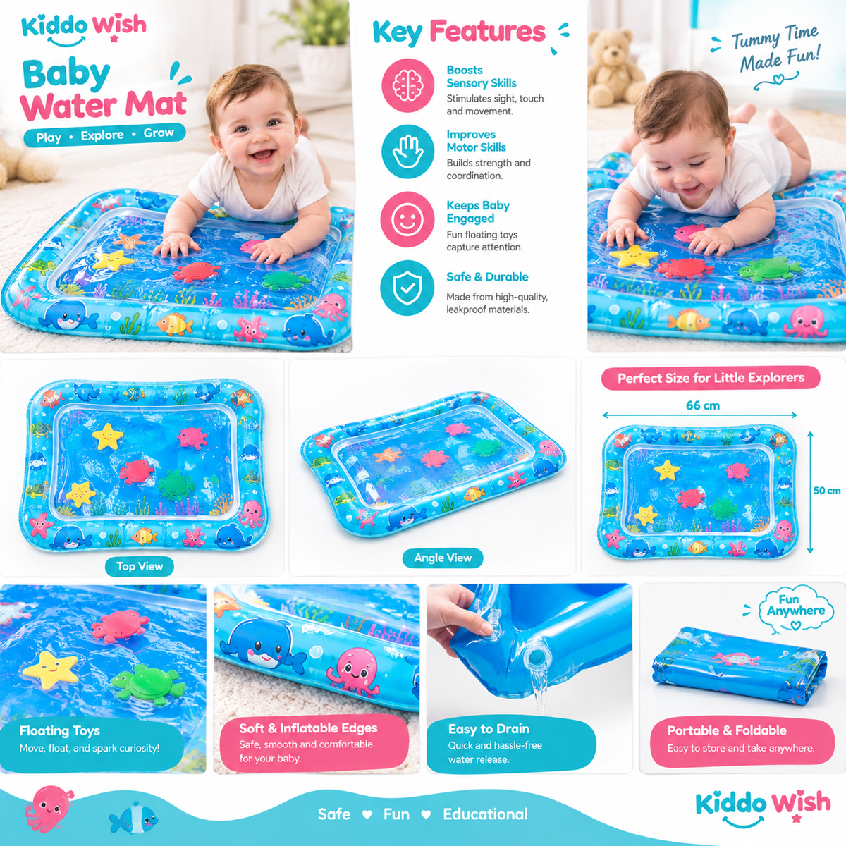 Baby Tummy Time Water Mat