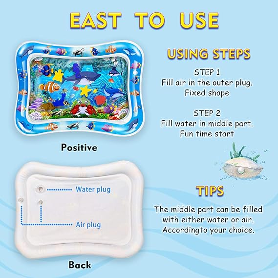 Inflatable Leakproof Water Mat For Kids / Inflatable Tummy Time Mat - Kiddo Wish